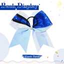 6PCS Glitter Cheer Bow Large Cheer Bows Rhinestones Hair Bows Girls 8"Cheerleading Bows Bulk Elastic Band Ponytail Holder for Teen Girls College Sports Competition