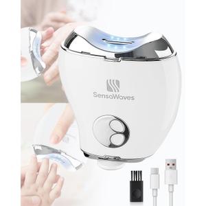 3-in-1 Electric Nail Clipper for Baby & Adults, USB Rechargeable Trimmer with LED Light, Polisher and Storage Container, Adjustable Speeds Nail Clipper for Kids, Seniors & Caregivers (Safe & Quiet) (White)