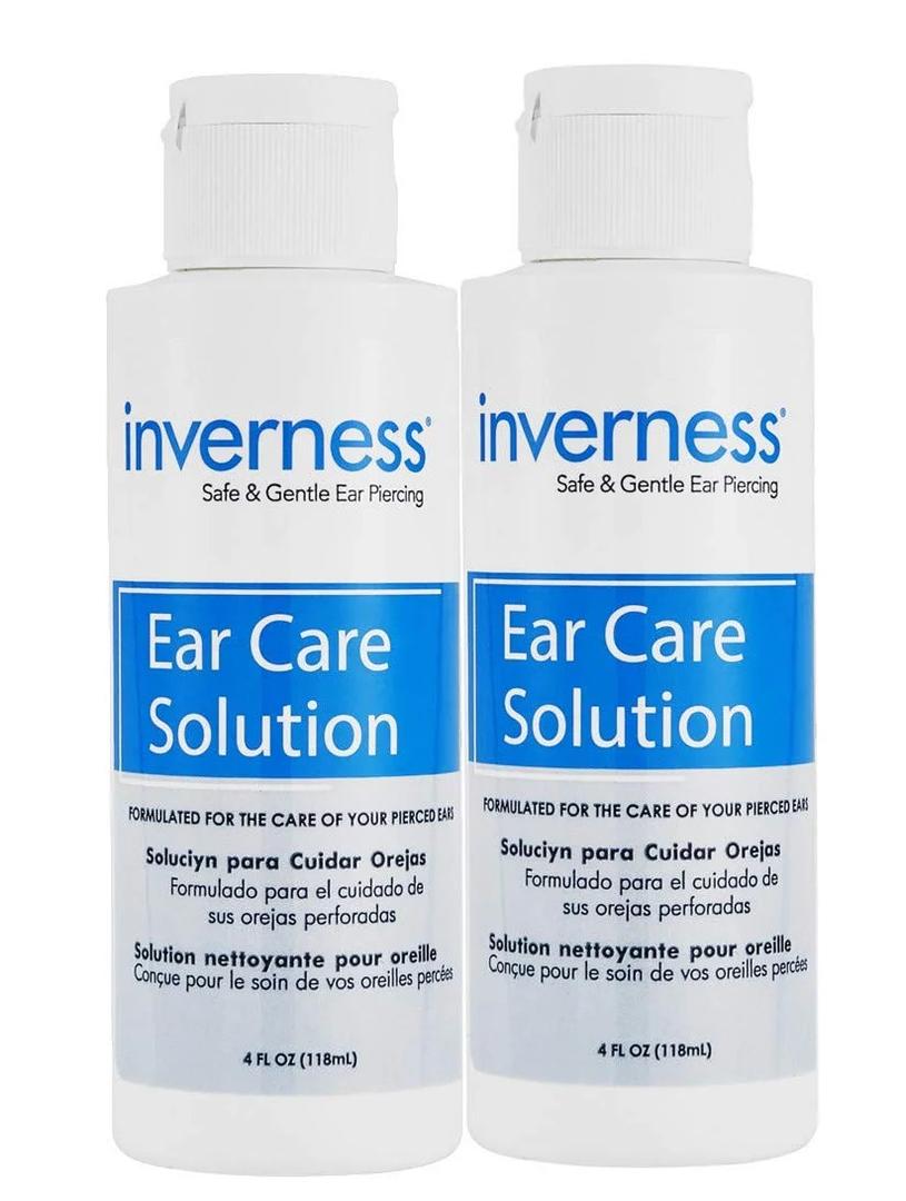 INVERNESS After Piercing Ear Care Solution 4 Oz 2-Pack - Gentle Piercing Care Fo