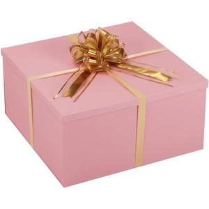 BoxSkivra Extra Large Gift Box with Lid 20x20x10 Inches, Large Pink Gift Box Giant Gift Boxes with Lids for Presents Packaging for Birthday Surprise, Christmas, Anniversaries, Wedding Party, 1 Count
