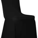 100 Pack Black Stretch Polyester Spandex Chair Covers Universal Washable Removable Chair Slipcovers Protector for Wedding Banquet Events Party Dining Decoration