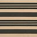 Black and Khaki Striped Rugs 2.3'x3.6', Washable Hand Woven Front Door Rug, Reversible Outdoor Welcome Mat Foldable Layered Door Mats for Entryway Porch Decor Home Entrance