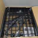 2' x 5.5' Grid Wall Panels Standing Wire Grid, Study Display Rack with T-Base Wheels Freestanding Gridwall Panel Tower for Shows, Black (4)