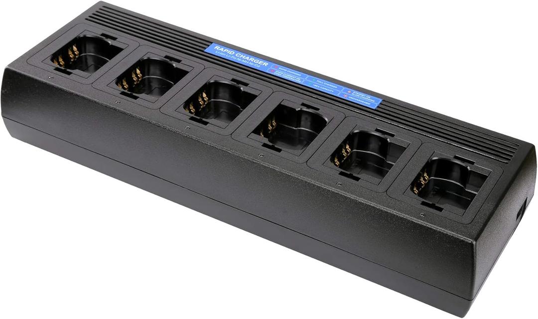 Commountain Six Unit Intelligent Charger for Motorola Radios APX6000 APX6000XE APX6000LI APX7000 APX7000XE APX8000 APX8000XE APX8000H APX8000HXE (APX 6000 7000 8000), Multi Gang Rapid Charging Station