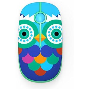 Unipows Wireless Mouse - 2.4G Slim Portable Computer Mouse with Nano Receiver, Less Noise Mobile Optical Mice for Notebook, PC, Laptop, Desktop (Owl Blue)