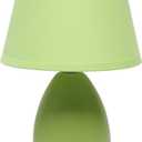 Simple Designs LT2009-GRN Mini Egg Oval Ceramic Table Desk Lamp, Green (1)