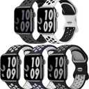 5 Pack Sport Bands Compatible with Apple Watch Band 44mm 45mm 46mm 42mm 41mm 40mm 38mm 49mm for Men Women, Breathable Silicone Wrist Strap for iWatch Series 11 10 9 8 7 6 5 4 3 2 1 SE3 2 1 Ultra3 2 1 (Anthracite Black/White Black/Black White/Midnight-Blue White/Black Gray)
