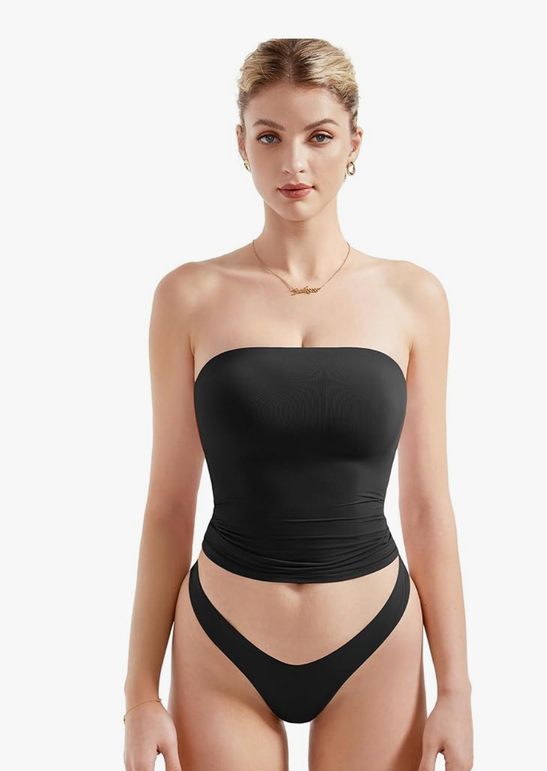 SUUKSESS Women Sexy Tube Top Summer Y2K Going Out Double Lined Basic Tank Top, S
