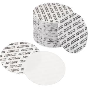 PATIKIL 53mm/2.1" Foam Lid Liner, 200 Pack Adhesive PS Foam Lid Liner Pressure Sensitive Seal Cap Liners Resistant Tamper for Plastic Glass Jar Bottle Cap Seals