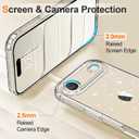 4 x Hython for iPhone Air Case Glitter, Clear Glitter Sparkly Shiny Bling Sparkle Cute Cover, Anti-Scratch Soft TPU Thin Slim Fit Shockproof Protective Phone Cases for Women Girls, Clear Glitter