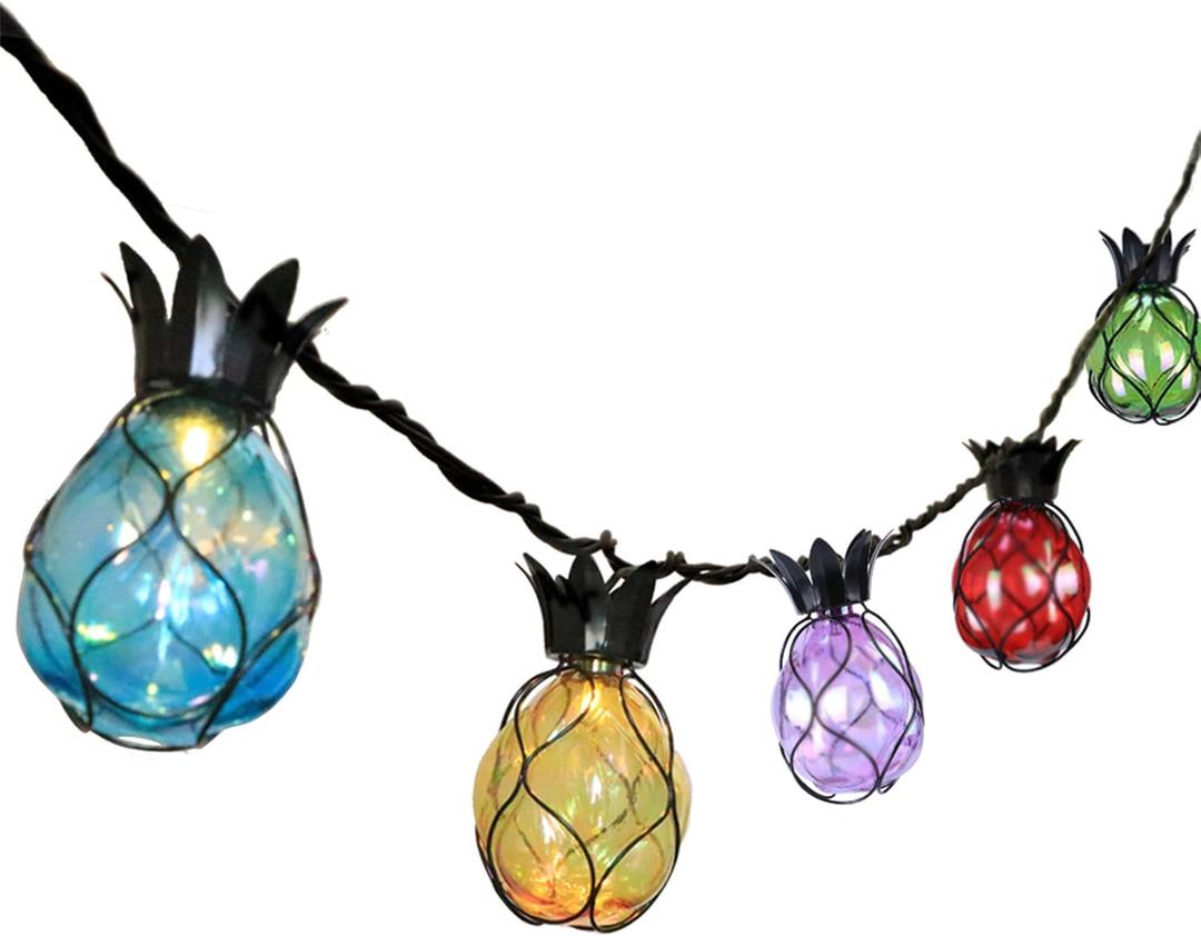 Vigdur Pineapple String Lights - Outdoor Patio Lights Plug in with 10 Pineapple Bulbs Connectable, Indoor String Light for Bedroom Bistro Tiki Decor(10FT Vigdur Pineapple String Lights - Outdoor Patio Lights Plug in with 10 Pineapple Bulbs Connectable, Indoor String Light for Bedroom Bistro Tiki Decor(10FT