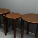 Tinpin Stackable Stools Set of 4, Wood Chair on Wheels Sturdy and Durable, Dining Chairs Stacking Stools No Installation Required for livingroom Kitchen, Top Stackable Round Stool for Saving Space