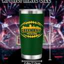 Football Fan 20 Oz Insulated Travel Coffee Cup Mug Tumbler with Lid Themed Merch Shop Men Women Sport Stuff Gear Apparel Packers Team Desk Decor Accessories Husband Boyfriend Dad Unique Birthday Gifts