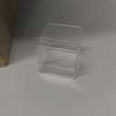 Leinuosen 50 Pcs 2 x 2 x 2 Inch Clear Acrylic Plastic Box with Lid Square Candy Containers for Party Favors Small Square Cube Storage Candy Box for Pill Tiny Earring Jewelry Herb Bead Gifts