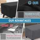 H.VERSAILTEX Square Ottoman Cover Fit Length 36"-37" Footrest Durable Linen Look Fabric Ottoman Slipcover Thick Footrest Stool Covers for Oversized Square Ottoman Removable Washable - Heather Black