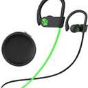 Stiive Bluetooth Headphones, 5.3 Wireless Sports Earbuds IPX7 Waterproof with Mic, Stereo Sweatproof in-Ear Earphones, Noise Cancelling Headsets for Gym Running Workout, 16 Hours Playtime - Green Black