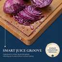 Wood Cutting Board for Kitchen, Thick Heavy Duty Wooden Chopping Block with Juice Groove, Solid Hardwood Carving Board for Meat & Cheese, Perfect for Charcuterie 17.7"*11.8"*0.98"