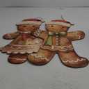 Shellwei 2 Pcs Christmas Gingerbread Hanging Sign Christmas Front Door Decorations, Hanging Decorations for Home Front Porch Walls, Indoor Outdoor Xmas Door Hanger(Red)