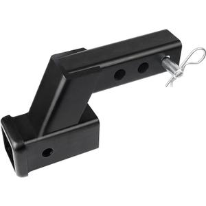 4" Drop/Rise Trailer Hitch Receiver Adapter Extension, Riser Extender, 2-inch Receiver With Pin and Clip