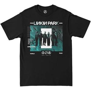 Linkin Park Unisex-Adult Zero Official Merch Teal Photo T-Shirt, M