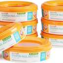 Munchkin Arm & Hammer Diaper Pail Refill Rings, Holds up to 2,176 Newborn Diapers, 8 Pack
