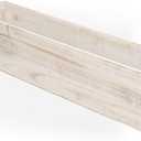 Planter Box, Rustic Barn Wood, Plastic Liner, Rectangle, 20 Inch, Woodland Wedding Decor, Country Chic Centerpiece, (White), (2 Pack)