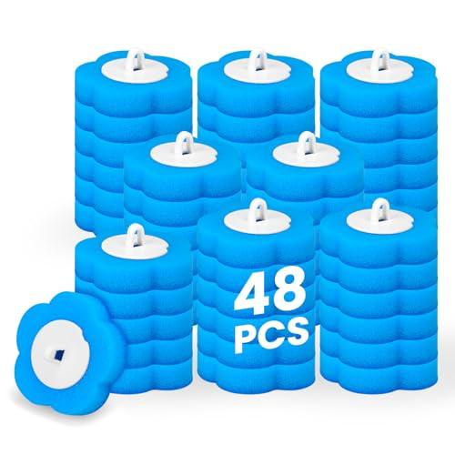 KOKL Disposable Toilet Bowl Wand Refills, Toilet Brushes and Holder, Disposable Toilet Brush Heads for Bathroom Cleaning, 48 Count