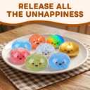 Glitter Dumpling, Glitter Dumpling Squishy with Box, 7 Color Options Dumplings Squishy Toy for Stress Relief for Adults (Gold Emoji bun)