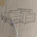 3 in 1 Convertible Loveseat Sleeper Sofa Bed , 61.4" Chenille Upholstered Futon Love Seat Sofabed with Adjustable Backrest, Pull Out Couch Bed Sofacama with Storage Shelves ,Cup Holder for Living Room