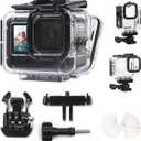 FitStill Underwater Waterproof Diving Housing for Go Pro Hero 13/12/11/10/9 Black,60M/196FT Protective Underwater Diving Housing Shell Accessories (Hero13/12/11/10/9 Black Magnetic case)
