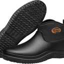 TENGTA Unisex Waterproof Garden Shoes Mens Lightweight Slip-On Rain Mud Boots for Women Lawn Mowing Booties (10.5 Women/9.5 Men, Black)