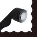 60 Feet Bulletin Board Borders, Pure Black Scalloped Rolled Border Trim Board Border with Wavy Line Design Decoration for School, Classroom & Offices (Black)