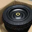 10 Inch Solid Rubber Tires, 4.10/3.50-4 Tire and Flat Free with 5/8" Bearings, 2.17" Offset Hub for GOR Garden Carts, Garden Wagon Carts, Trolleys, Hand Trucks and Utility Cart(2 Pack)