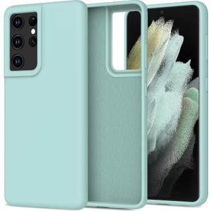 bemal for Samsung Galaxy S21 Ultra Case - Smooth Silky Liquid Silicone - Slim Fit Soft Microfiber Lining - Designed for Women and Girls - Shockproof Protective Phone Cover 6.8"- Light Blue