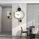 Large Wall Clock for Living Room, Big Decorative Wood Silent Wall Clocks for Home Decor Bedroom Kitchen Office, 27 Inch Modern Wall Clock Battery Operated Non Ticking Metal Unique Clocks Wall, 27.6 Inch