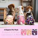 Pet Soft Female Dog Diapers, 3 Pack Washable Dog Diapers Female for Dogs in Heat Reusable Dogs Period Panties, Puppy Diapers (Food, XS)