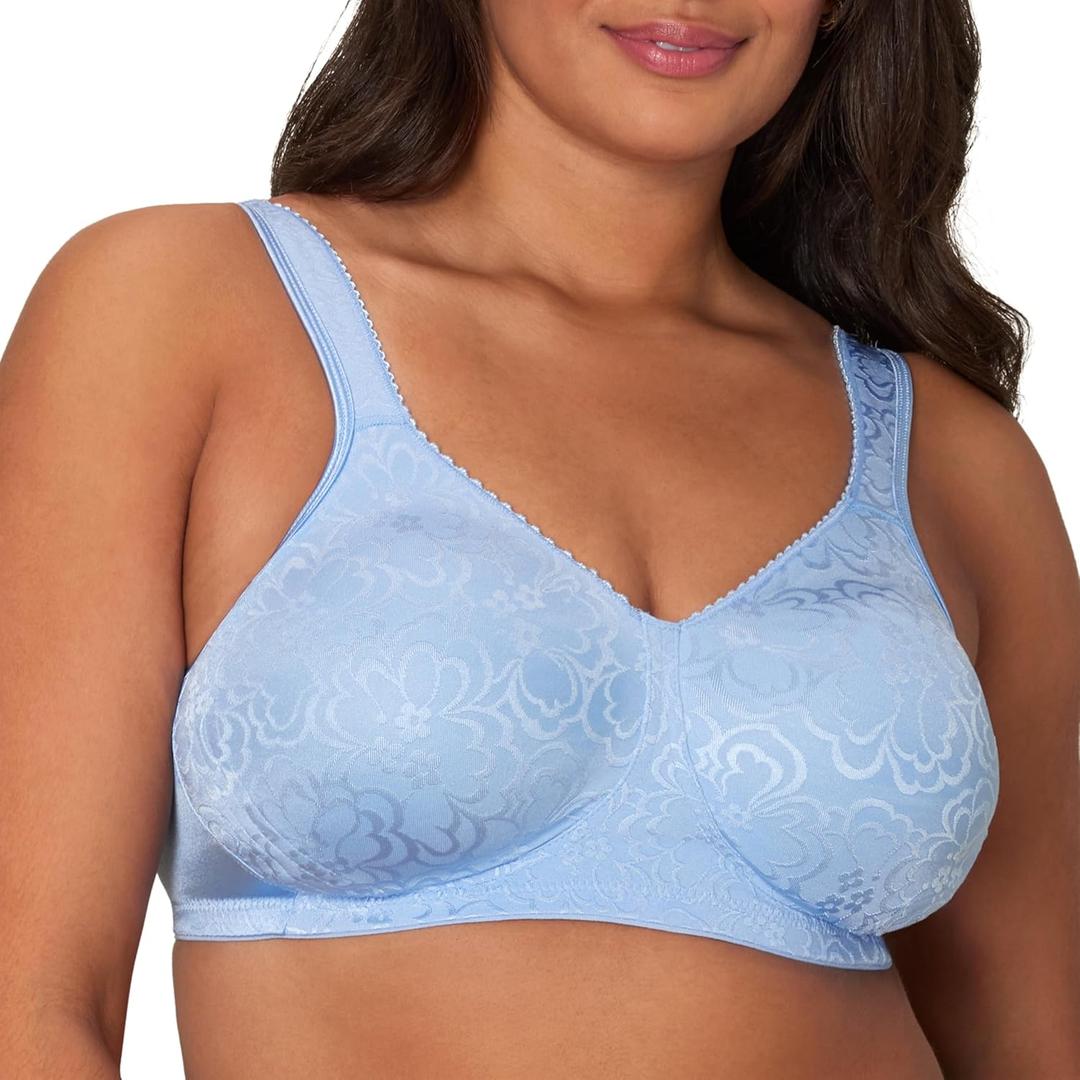 Playtex Women's Wireless Bra, Ultimate Lift, Moisture-Wicking, Single or 2-Pack (38DD, Zen Blue)