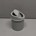 0.5 Gallon Plastic Mini Garbage Can, Tiny Garbage Can with Swing Lid, Gray