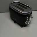 MUELLER HOME Retro Toaster 2 Slice, 7 Browning Levels, 3 Functions (Reheat, Defrost, Cancel), Stainless Steel Features, Removable Crumb Tray, Under Base Cord Storage, Black