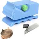 Cardboard Cutter for Cat Scratchers with 10pcs Blade,3D Printed Card Board Cutter Kids DIY Cat Scratchers Cardboard Strip Tool Machine for Cat Lovers (Blue)