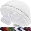 Ababalaya Upgraded Satin Lined Halo Turban Durag for Men &Women Sleeping Bonnet PRE-Tied Headwraps for Hair Loss
