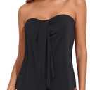 Tempt Me Two Piece Tankini Bathing Suits for Women Halter Bandeau Swim Top with Bottom Flyaway Tummy Control Swimsuit, Size M