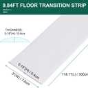 uxcell Floor Transition Strip Self Adhesive, 3" Wide PVC Flat Laminate Door Cover Strip for Doorway Width Less Than 3 Inch White 9.84Ft
