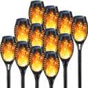 KYEKIO Solar Torch Light with Flickering Flame, 12Pack Solar Lights Outdoor, Solar Garden Lights Outdoor Waterproof, Luces Solares para Exteriores, Outside Lighting for Pathway Yard Patio Decorations