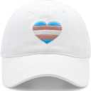 Waldeal LGBTQ Pride Baseball Cap, Adjustable Embroidered Heart Cotton Hat, Pride Month Gift for Women Men (White)