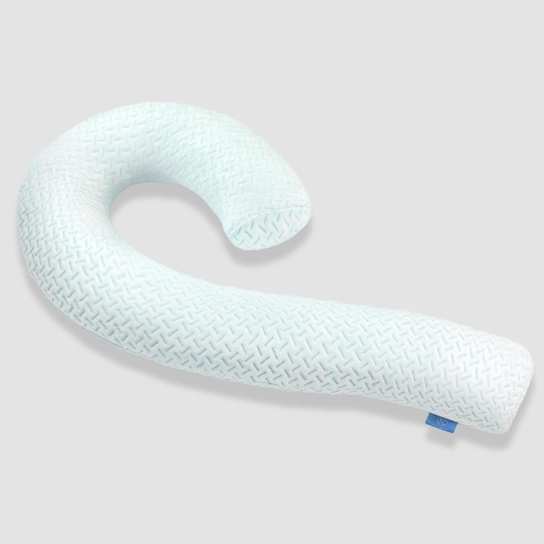 Cooling Body Pillow for Adults - Soft Long Bed Pillows Insert for Sleeping - Shredded Memory Foam & Removable Washable Cover - Swan Shaped Pregnancy Side Sleeper Pillow 49 Inch (Blue)