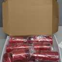 NURADA Flameless Candles, Acrylic LED Pillar Candles Battery Operated with Remote and Timer for Romantic Ambiance and Home Table Bathroom Decor, Pack of 5 (D 3"H 4" 5" 6" 8" 8") (Red)