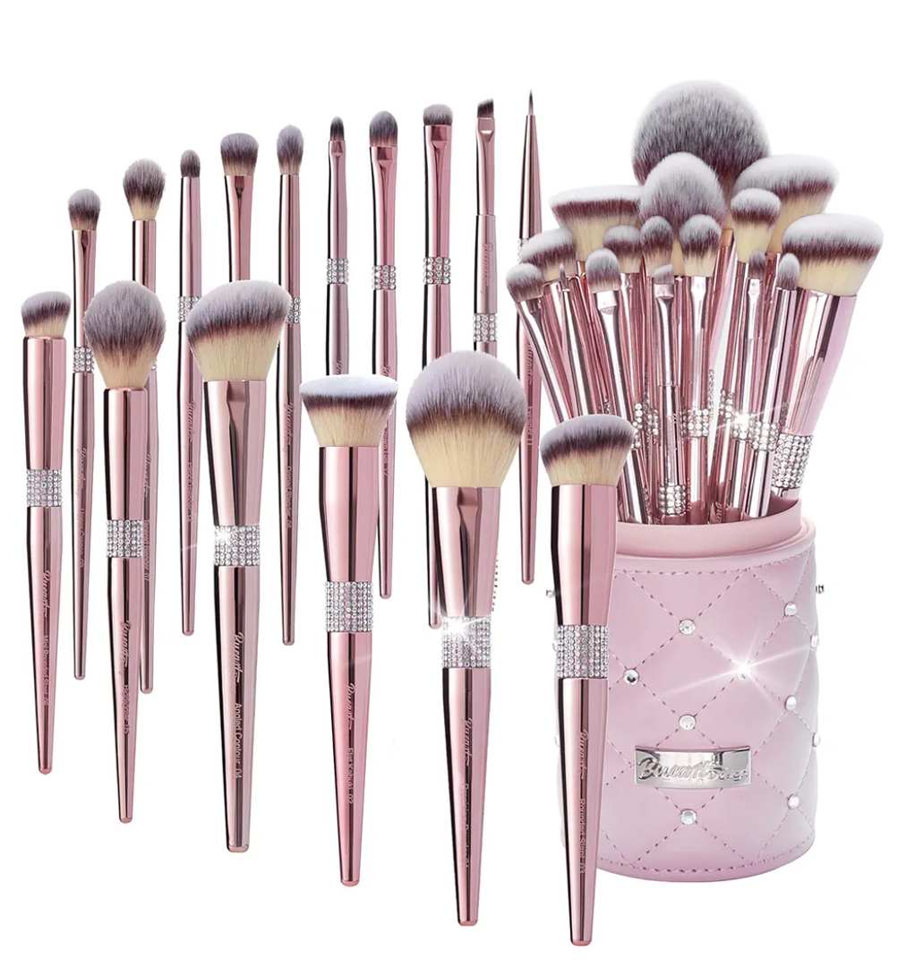 Bueart Design 16Pcs Makeup Brushes Set with Elegant Design Holder Case,Premium Ultra Soft Professional Make up Brushes for Foundation,Blush,Powder,Highlighter,Contour,Eyeshadow