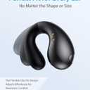 Boytond Ultra Open Ear Earbuds - Ergonomic Clip-On Earbuds, Bone Conduction Over-The-Ear Headphones with Waterproof Design and Secure Fit for Small Ears, Classic Black