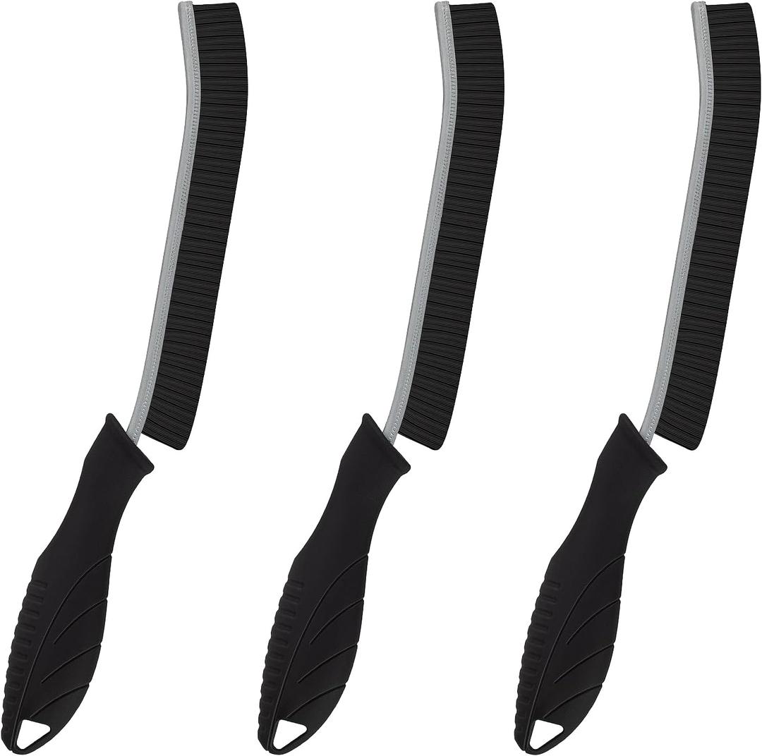Cleaning Brush - 3 Pcs Hard Bristle Crevice Cleaning Brush, Grout Brush, Scrub Brush Cleaning Supplies, Gap Cleaning Tools for Bathroom Kitchen Toilet Window Track (3, Black)